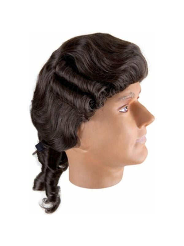 Adult Brown Colonial Man Costume Wig-COSTUMEISH