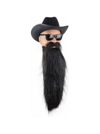 Adult Black ZZ Top Costume Beard-COSTUMEISH