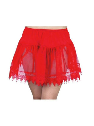 Adult Red Teardrop Lace Petticoat-COSTUMEISH