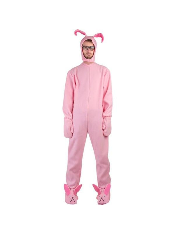 Adult Christmas Pink Rabbit PJ's Costume-COSTUMEISH