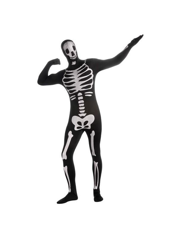 Adult 2nd Skin Skeleton Morph Suit Costume-COSTUMEISH