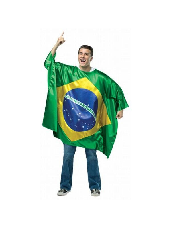 Adult Brazil Flag Tunic Costume-COSTUMEISH