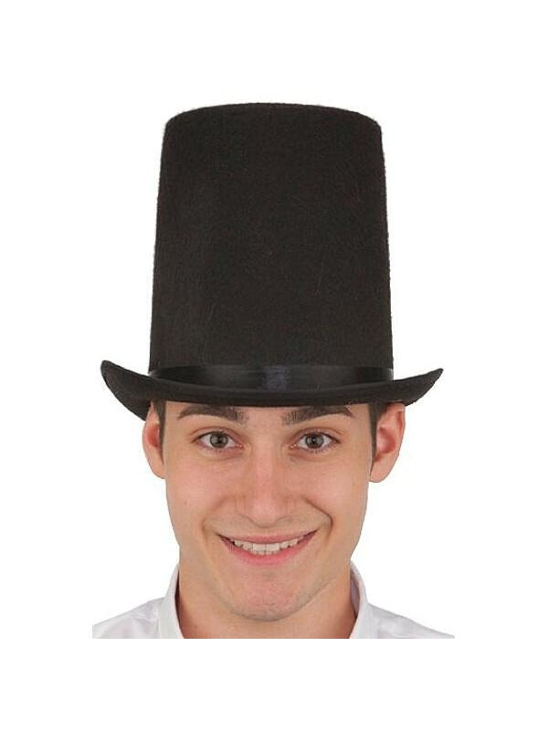 Black Felt Lincoln Stovepipe Hat-COSTUMEISH