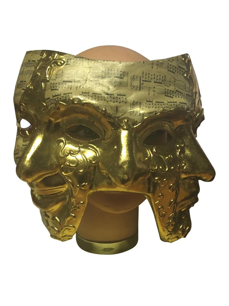Gold Venetian Triple Face Mask-COSTUMEISH